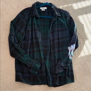 Urban Outfitters Green and Blue Plaid Button-Up Shirt